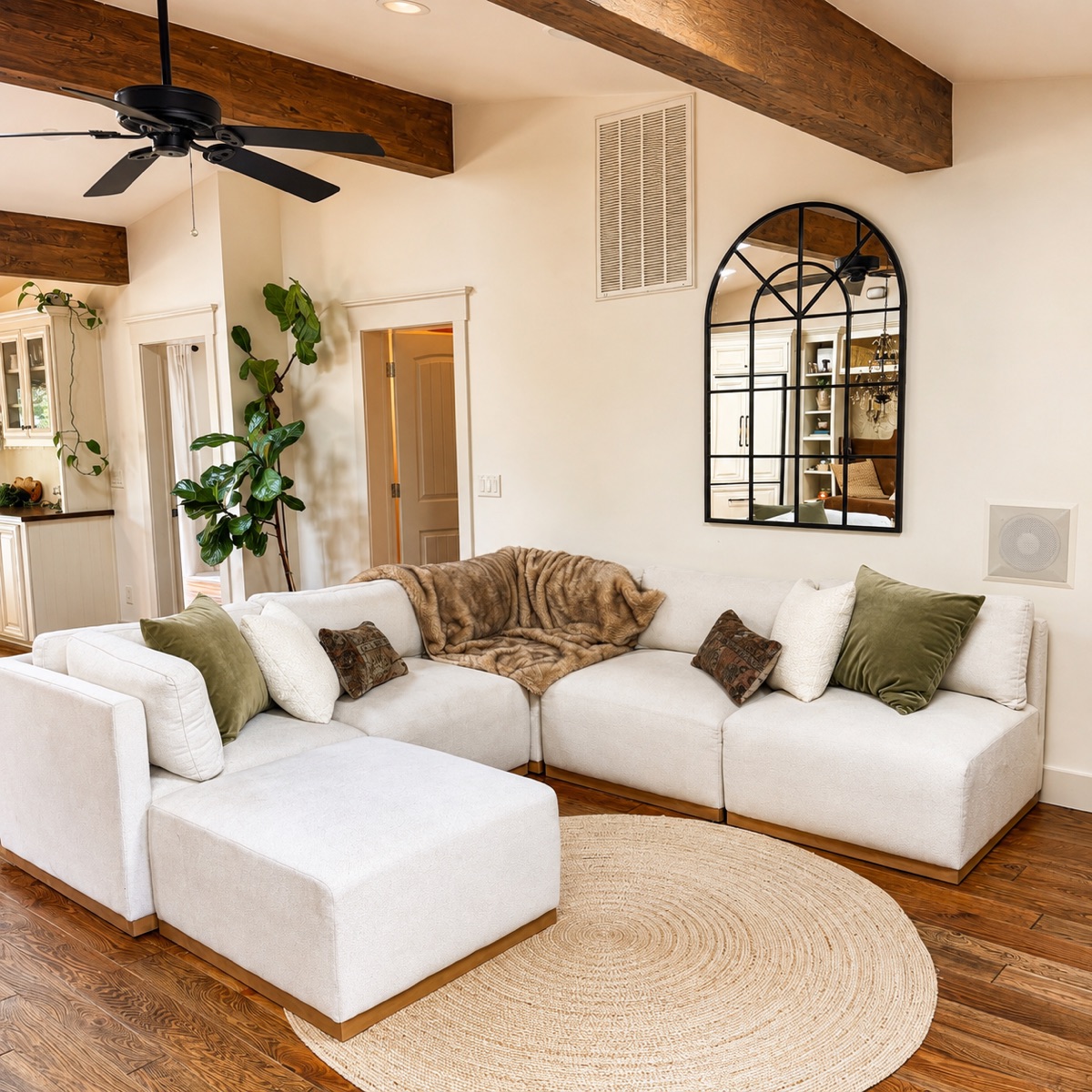The living room of the Breath of Gold retreat house in Reno, Nevada